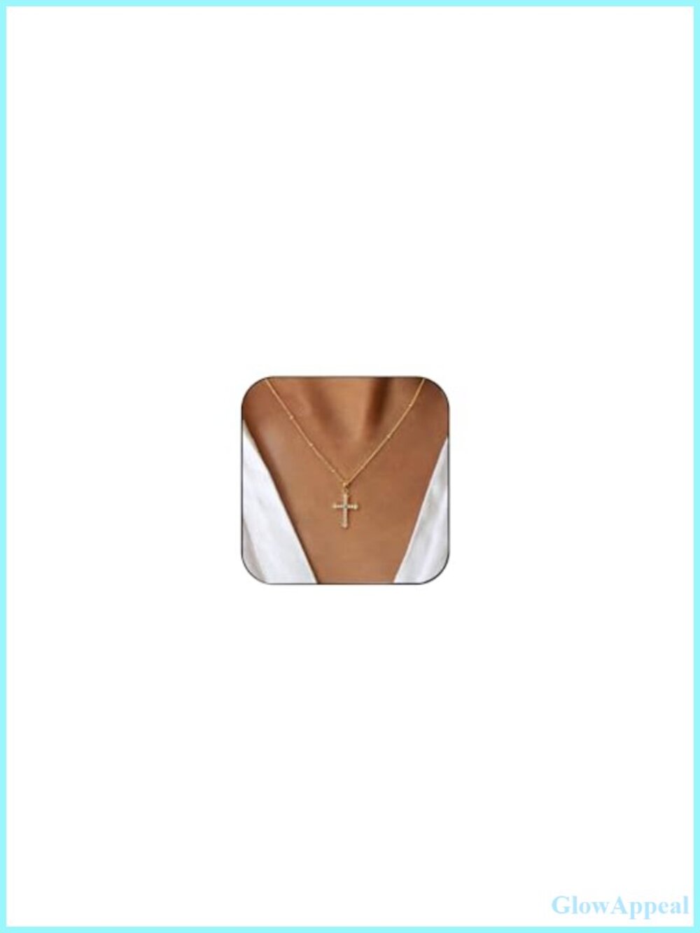 14K Gold Plated Cross Pendant Necklace Dainty Choker Baptism Gift
